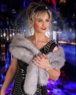 8910 - Flapper faux fur stole wrap