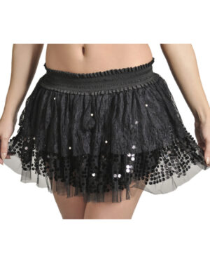 9506 - Lace Skirt with Pearl and Sequins, 3 layers