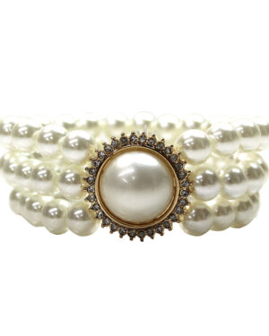 CBR1018 - 3 Line Pearl Stretch Bracelet