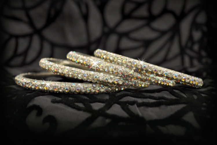 CT125 - Rhinestone Bangle - 3 Rows - Image 3