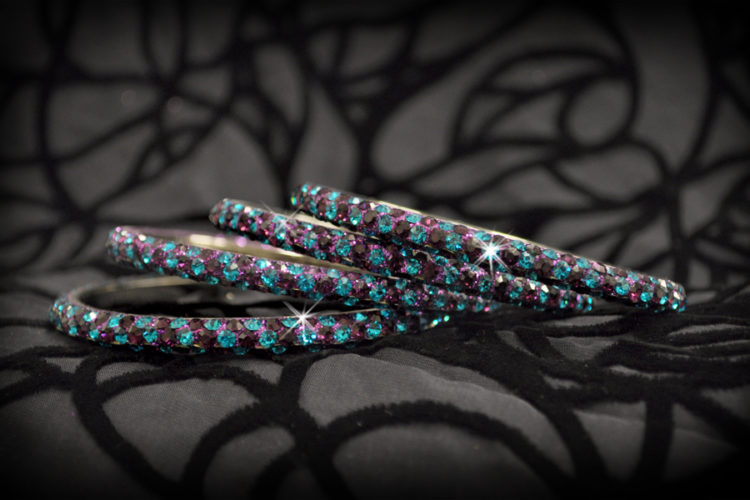 CT125 - Rhinestone Bangle - 3 Rows - Image 4