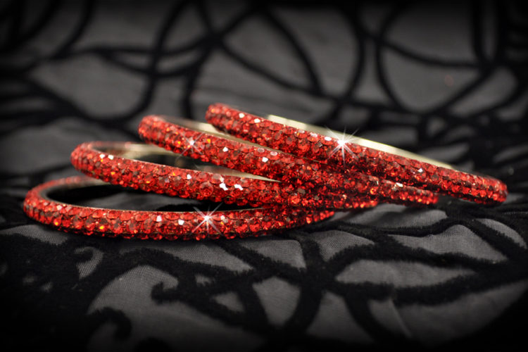 CT125 - Rhinestone Bangle - 3 Rows - Image 8