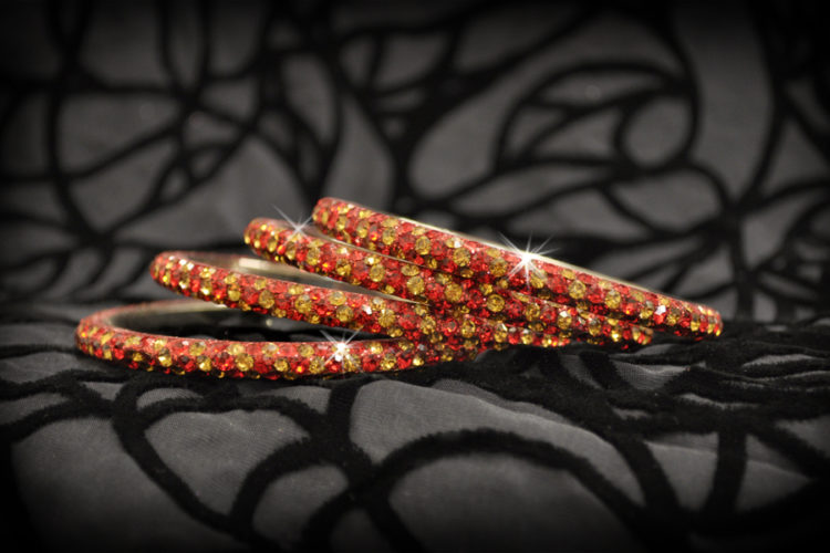 CT125 - Rhinestone Bangle - 3 Rows - Image 9