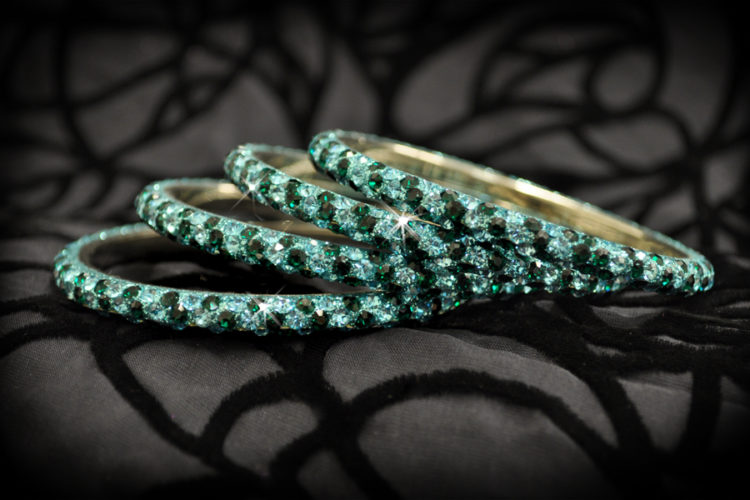 CT125 - Rhinestone Bangle - 3 Rows - Image 12