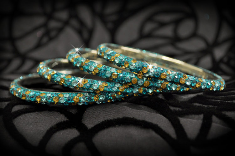 CT125 - Rhinestone Bangle - 3 Rows - Image 6