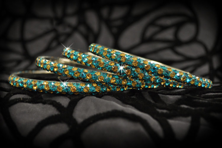 CT125 - Rhinestone Bangle - 3 Rows - Image 5