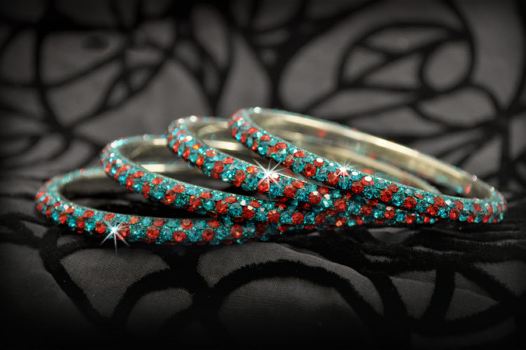 CT125 - Rhinestone Bangle - 3 Rows - Image 7