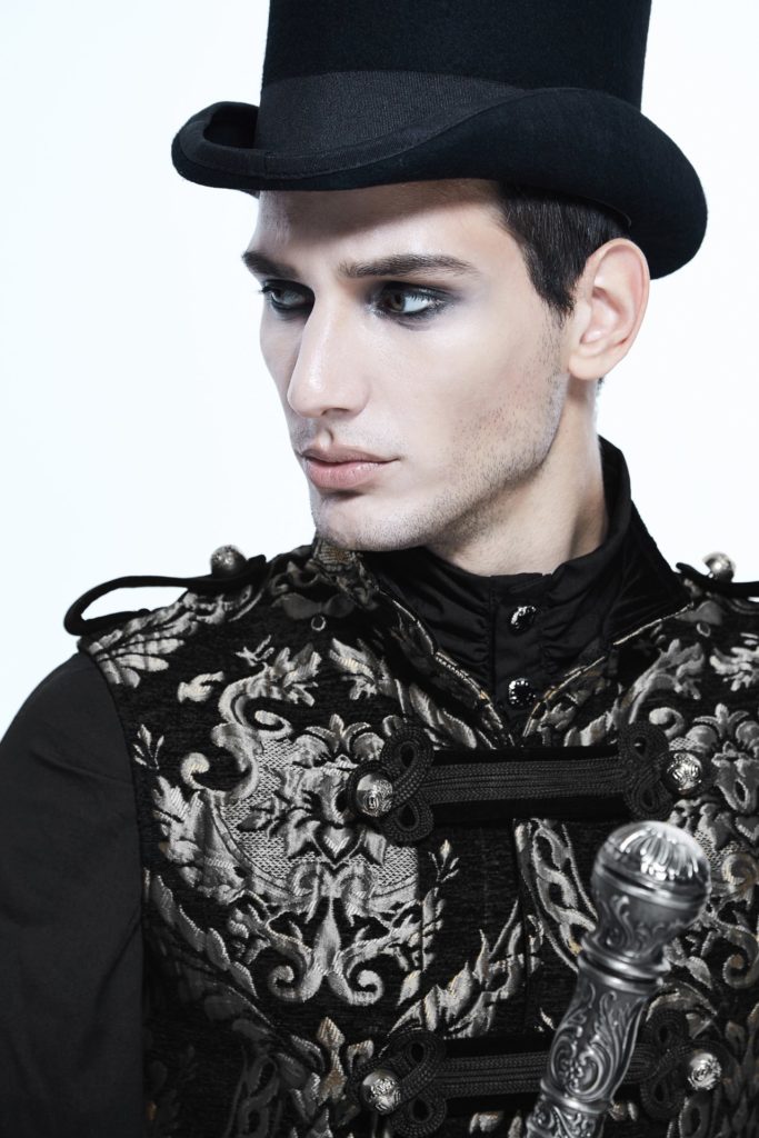 CT7402 - Gothic Long Silver Brocade, Pirate, Military Waistcoat - Image 3