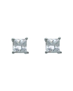 E279 - org 6mm square CZ stud, gold
