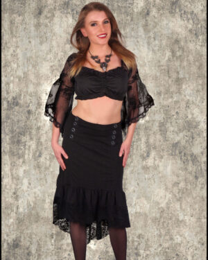 GC31706 - Gothic Black Ruffle Skirt