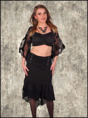 GC31706 - Gothic Black Ruffle Skirt