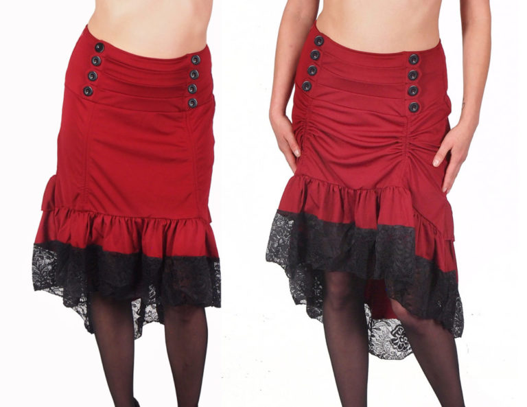 GC31706 - Gothic Black Ruffle Skirt - Image 4