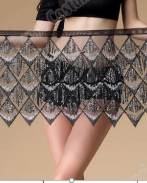 J3 - Sequin hip scarf - Beige