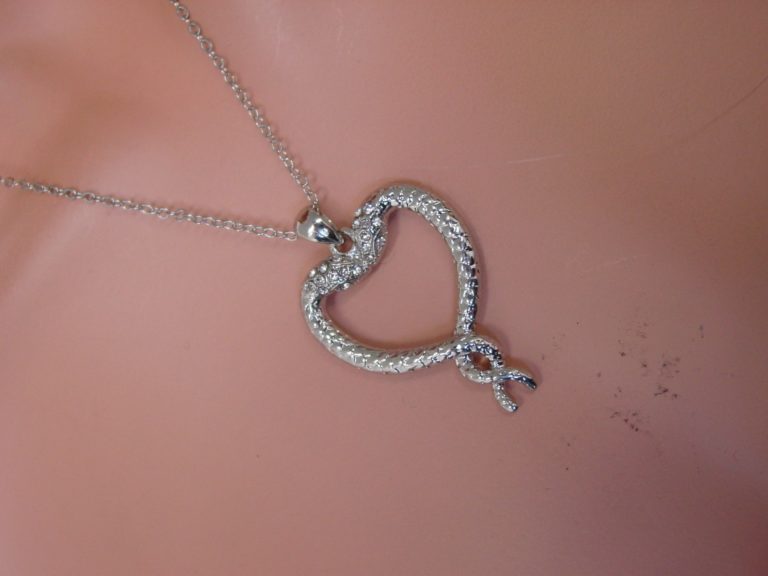 LC249 - Snake Necklace - Silver - Image 2