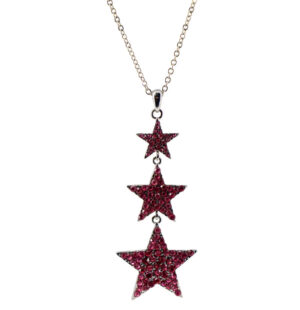 LC254 - 3 Star Rhinestone Necklace