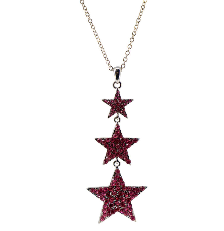 LC254 - 3 Star Rhinestone Necklace