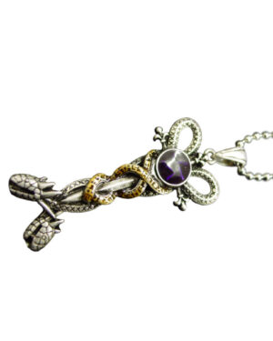 LC423 - 2 snakes coiled with gold - Silver