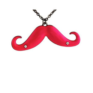 LC832 - Pink Mustache Necklace