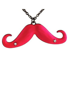 LC832 - Pink Mustache Necklace
