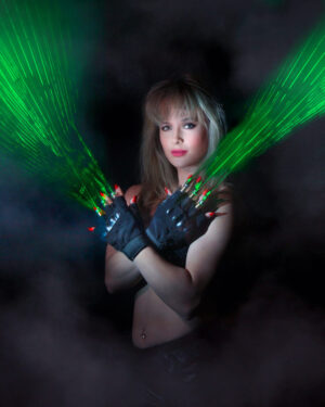 LEDJ22 - LED Gloves - Green Color - 3 lights