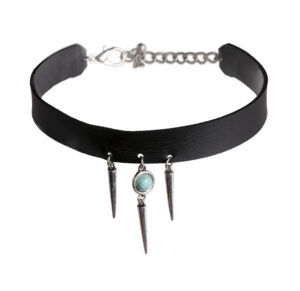 M03725 - Leatherette Choker with Spike
