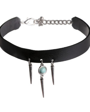 M03725 - Leatherette Choker with Spike
