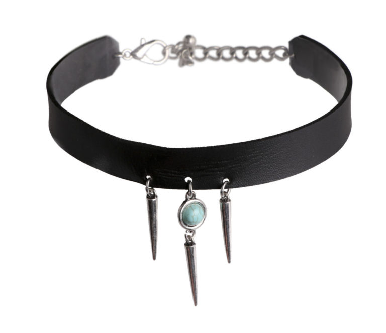 M03725 - Leatherette Choker with Spike - Image 2