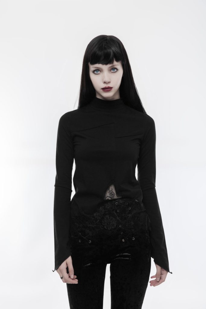 OPT155 - Jagged Lace Top Black - Image 3