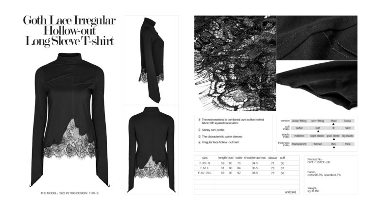 OPT155 - Jagged Lace Top Black - Image 6