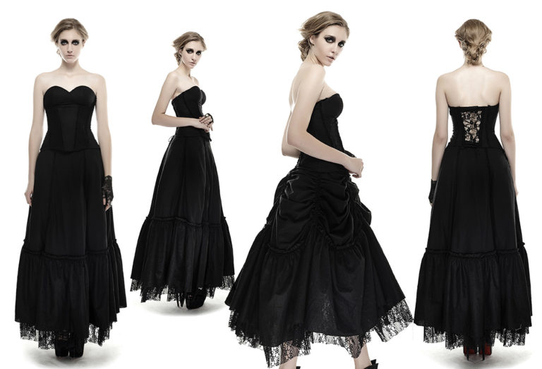 Q292 - Linen Laced Gothic Dress - Image 6