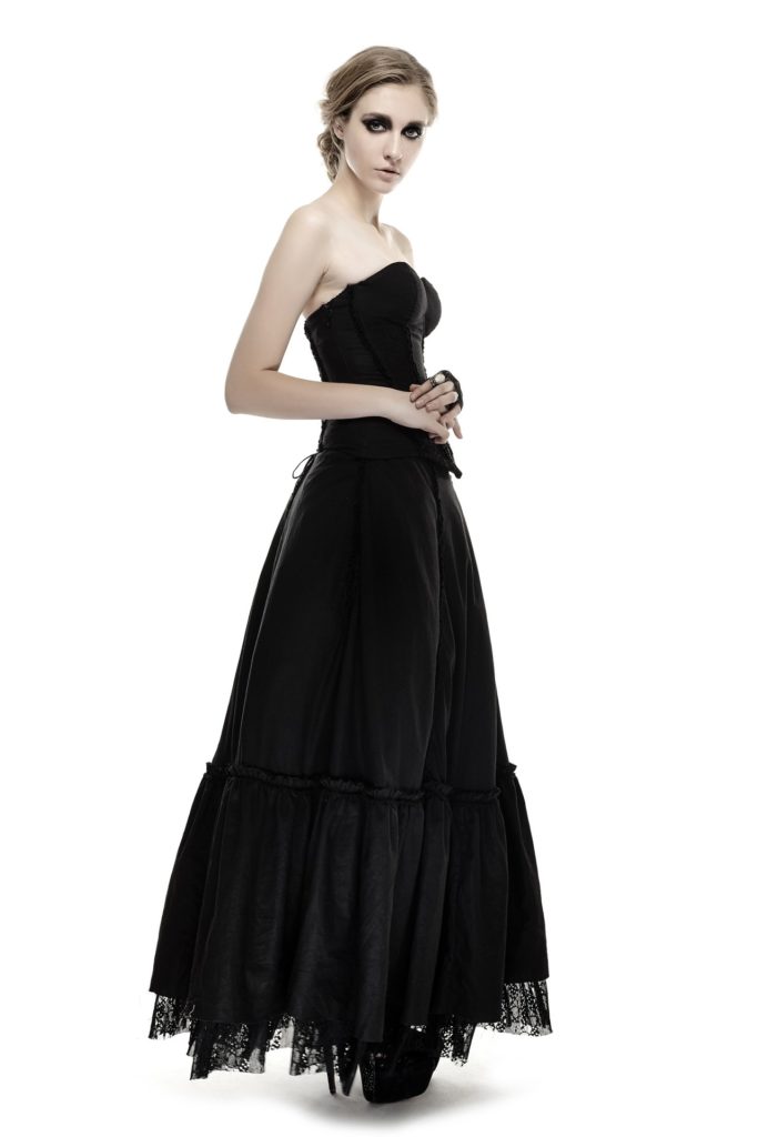 Q292 - Linen Laced Gothic Dress - Image 5