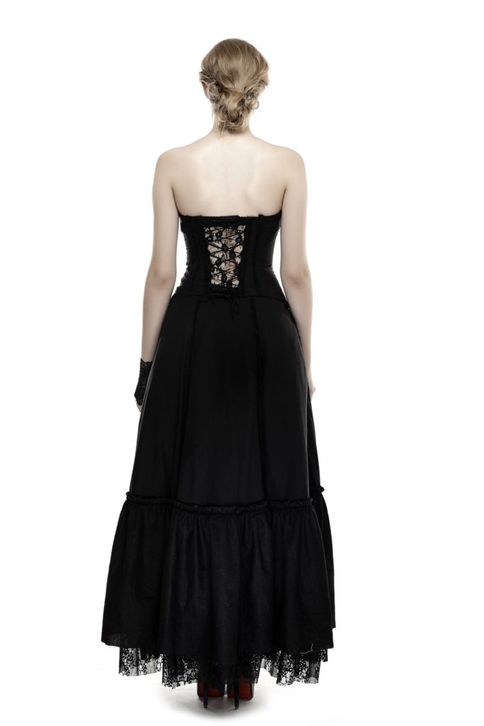 Q292 - Linen Laced Gothic Dress - Image 2