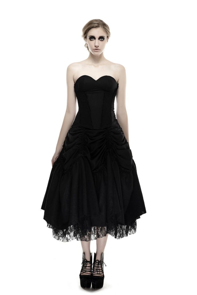 Q292 - Linen Laced Gothic Dress - Image 3