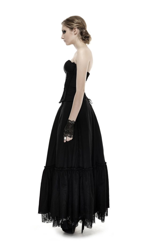 Q292 - Linen Laced Gothic Dress - Image 4