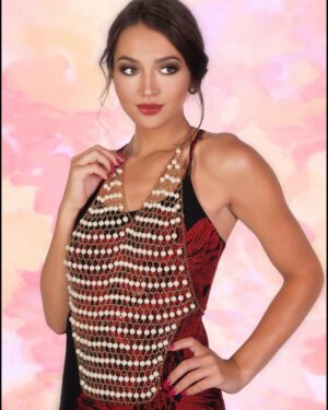 QBC6038 - Pearl Halter Body Chain