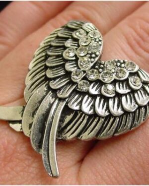 R1004 - Ring - Heart Shaped wing - Silver