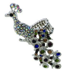 R1079 - Rhinestone Peacock Stretchy Ring - Multi