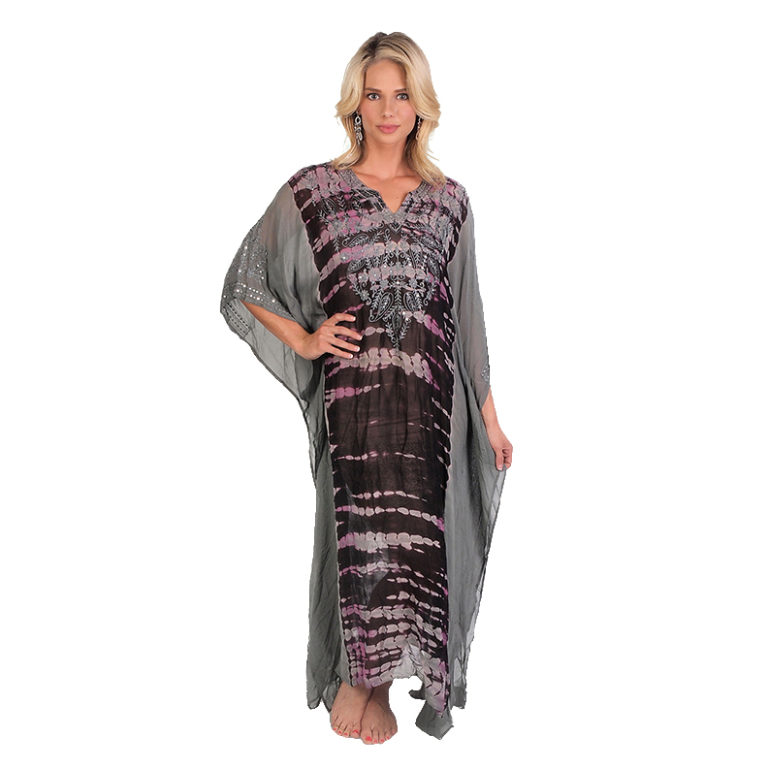 SD3965 - Rayon Crape Kaftan Beaded T.D -  O/S - Image 2