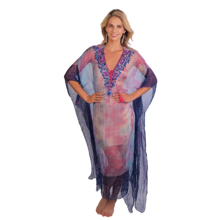 SD4046 - Rayon Crape Kaftan Beaded T.D -  O/S - Image 2