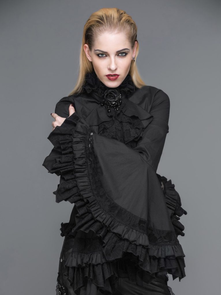 SHT901 - Palace style ruffle shirt-L - Image 4