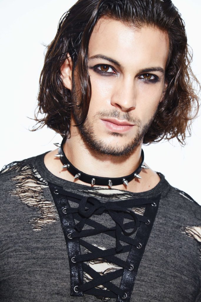 TT99 - Punk Male Distressed Lace-Up Shirt - Image 2