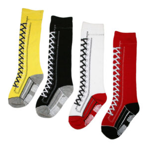 V2538 - Lace Up Sneaker Boots Knee High Socks-Cotton