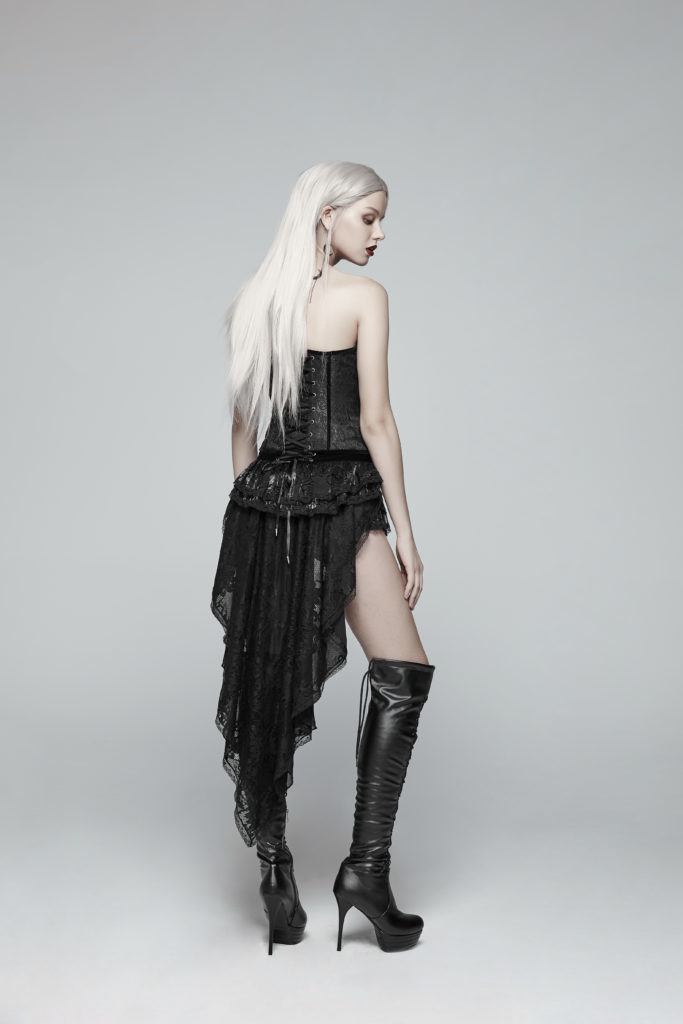 WK354 - Gothic Swallow Tail Dress Shorts - Image 8