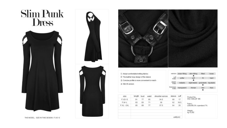 WQ346 - Slim Punk Dress - SM - Image 4