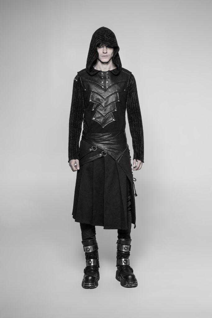 WQ372 - Punk Removable Half Skirt Kilt - Image 4