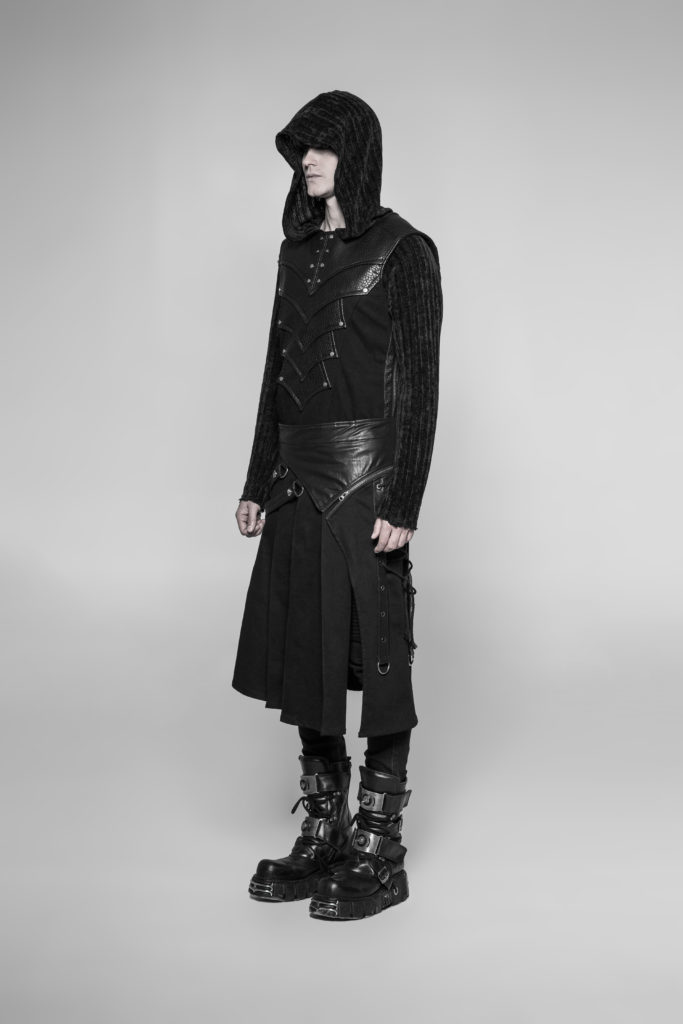 WQ372 - Punk Removable Half Skirt Kilt - Image 6