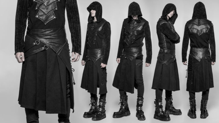 WQ372 - Punk Removable Half Skirt Kilt - Image 8