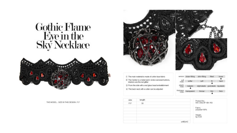 WS240 - Gothic flame eye in the sky choker - Image 5