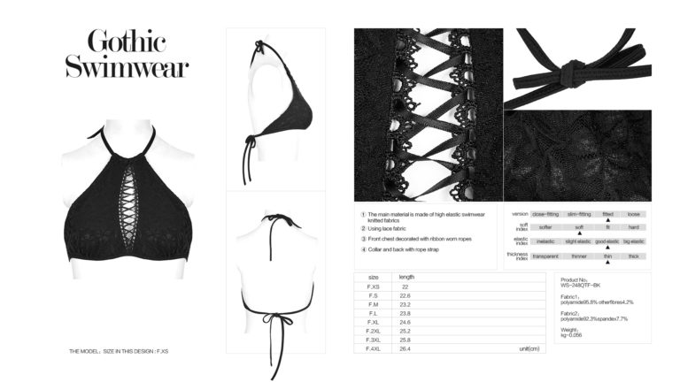 WS248 - Gothic Bikini top - Image 10