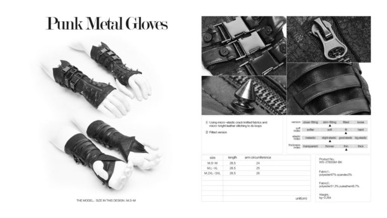 WS278 - Punk Metal Gloves - Image 5
